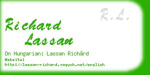 richard lassan business card