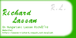 richard lassan business card